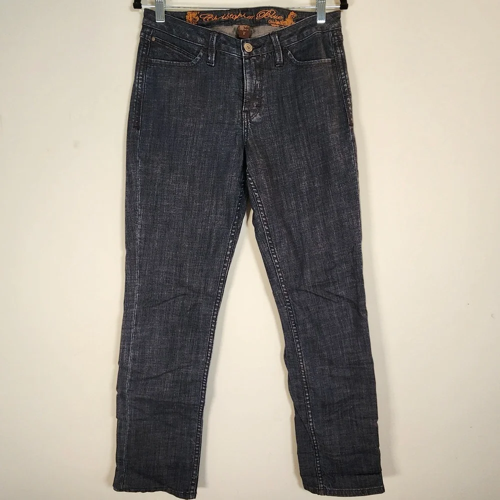 Christopher Blue Womens Dark Wash Straight Leg Jeans Size 8/29